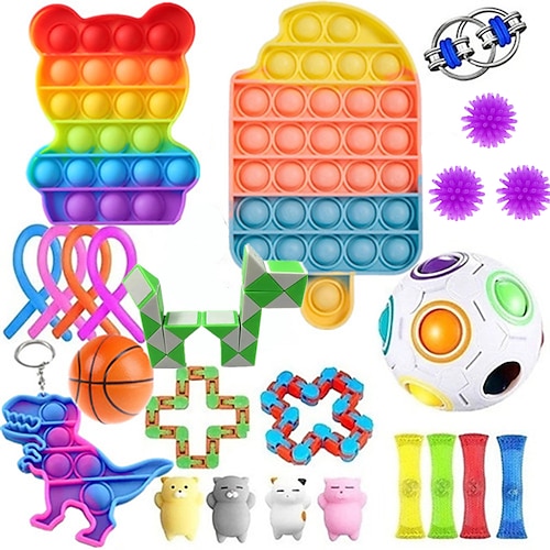 

22 pcs Fidget Sensory Toy Set Stress Relief Toys Autism Anxiety Relief Stress Pop Bubble Fidget Toys For Boy Girl Adults