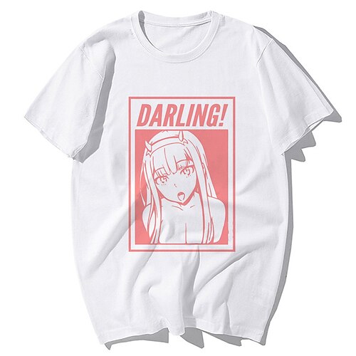 

Darling in the Franxx Zero Dois 02 Japonesa/Curta Anime Desenho Anime Harajuku Arte Gráfica Kawaii Camiseta Para Homens Mulheres Unisexo Adulto Hot Stamping 100% Poliéster