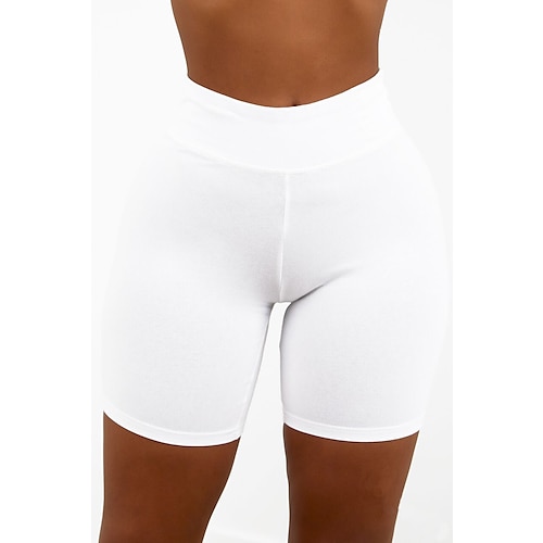 Women's Fashion Capri shorts Calf-Length Pants Casual Weekend Stretchy  Plain Tummy Control Butt Lift Mid Waist Skinny Green White Black Blue Gray  S M L XL XXL 2024 - $11.99