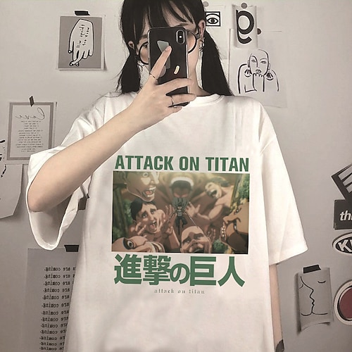 

Inspired by Attack on Titan Eren Yeager T-shirt Cartoon Manga Anime Harajuku Graphic Kawaii T-shirt For Men's Women's Unisex Adults' Hot Stamping 100% Polyester