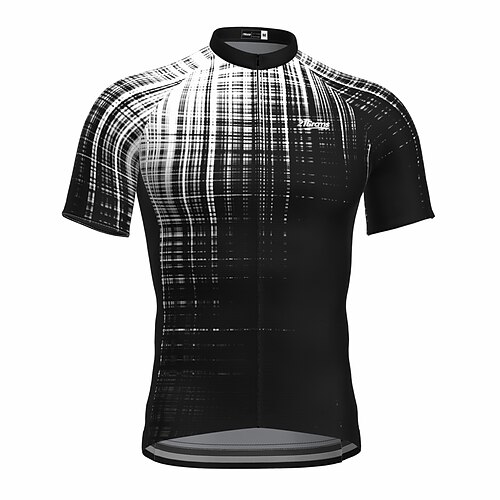 

21Grams Men's Cycling Jersey Short Sleeve Bike Top with 3 Rear Pockets Mountain Bike MTB Road Bike Cycling Breathable Quick Dry Moisture Wicking Reflective Strips Black Gradient Polyester Spandex