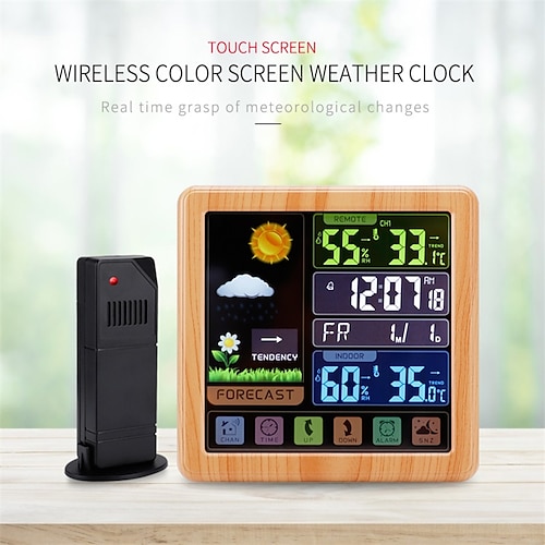 

New Weather Station Wireless Indoor Outdoor Thermometer TS-3310 Digital Temperature Hygrometer With Alarm/Snooze Function