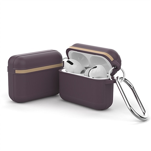 

Case Cover Compatible with AirPods Pro Shockproof Dustproof Solid Color Silicone Headphone Case with keychain