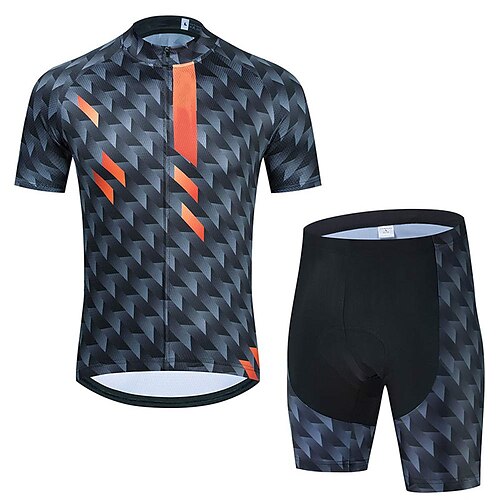 

21Grams Men's Cycling Jersey with Shorts Short Sleeve Mountain Bike MTB Road Bike Cycling Black Blue Blue Pink Bike Clothing Suit 3D Pad Breathable Quick Dry Moisture Wicking Back Pocket Polyester