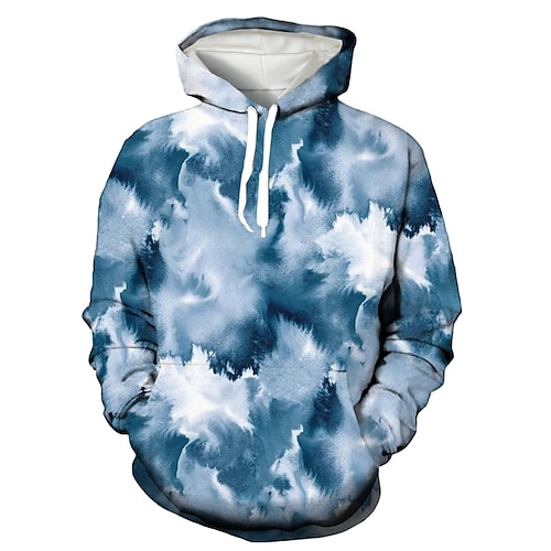 

Per uomo Felpa con cappuccio Felpa con cappuccio pullover Blu Nero Con cappuccio Pop art Colorato a macchie Tasca frontale Stampa Giornaliero Fine settimana Abbigliamento di strada Stampa 3D