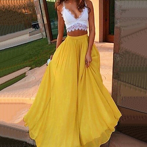 

Women's Elegant Long Summer Swing Skirts Christmas Gifts Daily Solid Colored Layered Green Black Yellow S M L / Maxi / Pleated / Loose