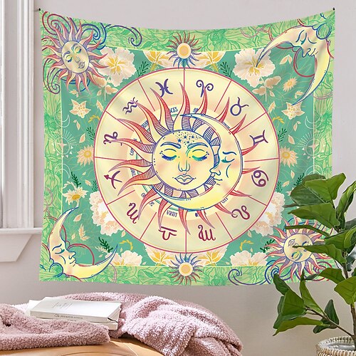 

Céleste soleil lune mur tapisserie art décor couverture rideau pique-nique nappe suspendu maison chambre salon dortoir décoration