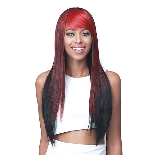 

Synthetic Wig Straight With Bangs Wig Long A2 Synthetic Hair Women's Cosplay Soft Fashion Blonde Burgundy