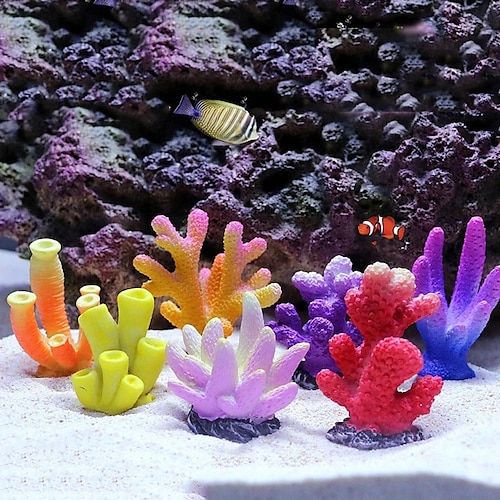 

Mini Artificial Coral Cute Small Ornaments Gifts Aquarium Decor Multicolor Resin Fashion DIY art craft Fish Tank Decoration
