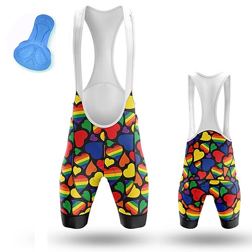 

21Grams Men's Cycling Bib Shorts Bike Bib Shorts Mountain Bike MTB Road Bike Cycling Sports Heart 3D Pad Cycling Breathable Quick Dry Black Polyester Spandex Clothing Apparel Bike Wear / Stretchy