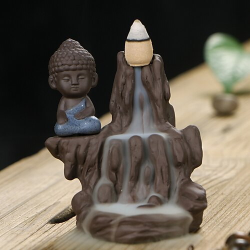

Sand Pottery Kung Fu Little Monk Backflow Fragrance Tea Pet Cute Buddha Creative Ornaments Home Decoration