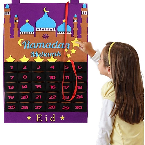 

calendario del ramadan eid mubarak appeso calendario del conto alla rovescia calendario dell'avvento 2022 per i bambini eid regali decorazioni del ramadan