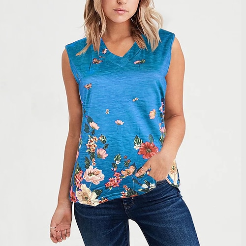 

hot style women's clothing spring summer simple fashion printing short-sleeved top vest