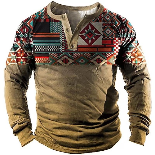 

Men's Sweatshirt Pullover Army Green V Neck Graphic Prints Print Sports & Outdoor Casual Daily 3D Print Basic Designer Casual Spring & Fall Clothing Apparel Western Aztec Hoodies Sweatshirts Long