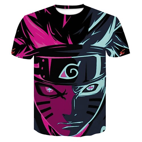 

Naruto Hatake Kakashi Anime Desenho Mangá 3D 3D Harajuku Arte Gráfica Camiseta Para Homens Mulheres Adulto Impressão 3D Combinação Poliéster / Algodão