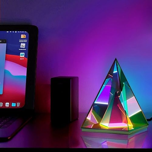 

moderne led tischlampe usb rgb farbe tischlampe pyramide box tischlampe farbe tischlampe acryl farbe für home bar büro party dekoration beleuchtung