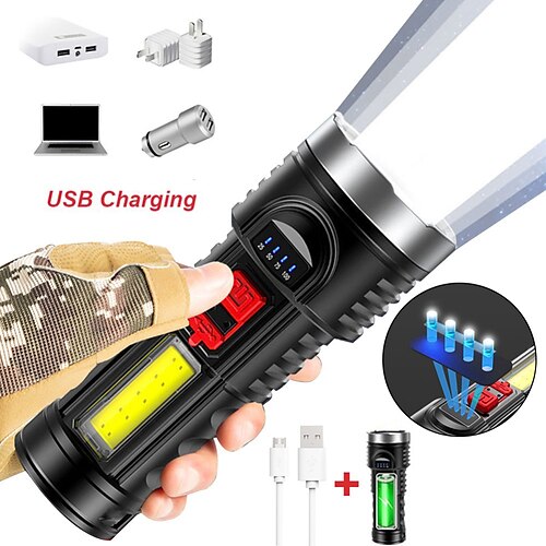 

LED Flashlights / Torch Waterproof 800 lm LED LED Emitters 4 Mode with Battery and USB Cable Waterproof Portable Professional Easy Carrying 2 in 1 Camping / Hiking / Caving Everyday Use Cycling / Bike