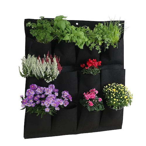 

Green Wall Hanging Multi Mouth Plant Planting BagFlower Wall Beautiful Planting Bag Greening Wall Bag