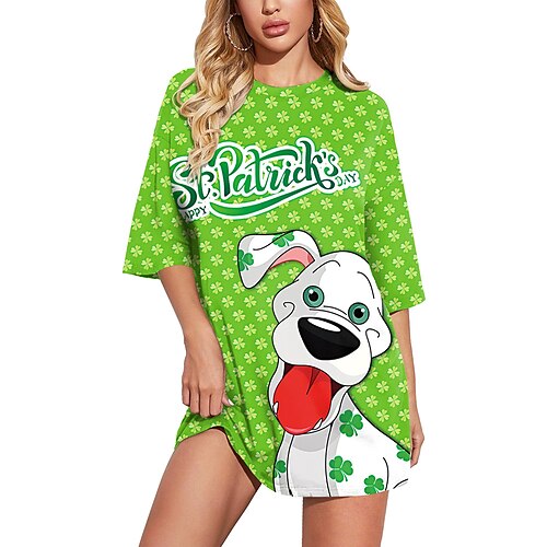 

St. Patrick's Day Kleeblatt irisch T-Shirt-Ärmel Anime Zeichentrick Anime 3D Harajuku Grafik T-shirt Für Herren Damen Unisex Erwachsene 3D-Druck 100% Polyester St.Patrick's Day