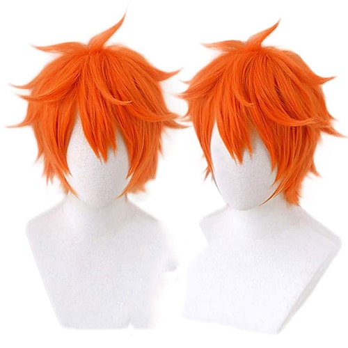 

cosplay hinata shoyo breve parrucca arancione per uomo donna festa di halloween