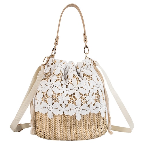 

ins fresh straw bucket 2019 small bag summer new fairy rattan beach holiday portable messenger bag