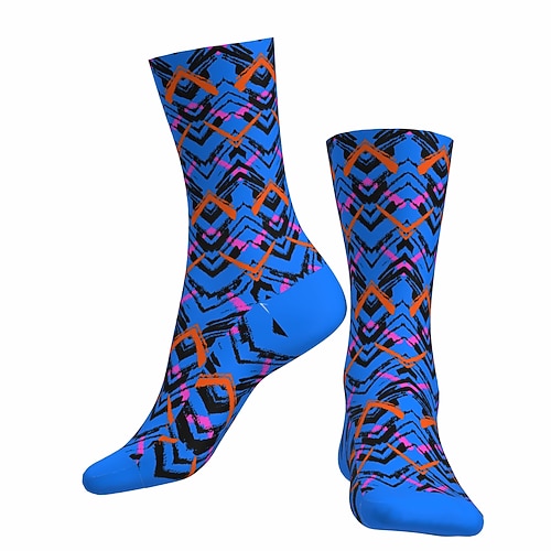 

Socks Cycling Socks Men's Women's Outdoor Exercise Bike / Cycling Breathable Soft Comfortable 1 Pair Geometric Cotton Blue S M L / Stretchy