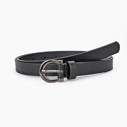 

Women's Unisex PU Buckle Belt PU Leather Prong Buckle Plain Casual Classic Party Daily Black