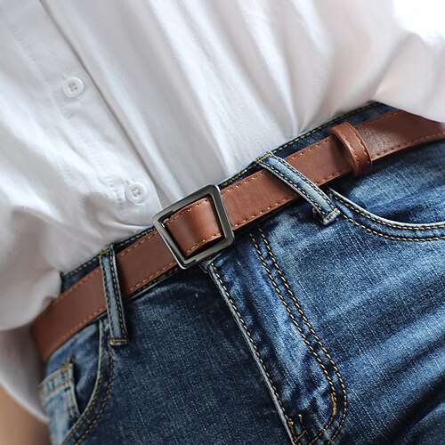 

Women's Unisex PU Buckle Belt PU Leather Prong Buckle Plain Casual Classic Party Daily Black Brown Coffee