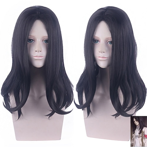 

Attack on Titan Pieck Finger Cosplay Wigs Women's Asymmetrical 20 inch Heat Resistant Fiber kinky Straight Black Teen Adults' Anime Wig