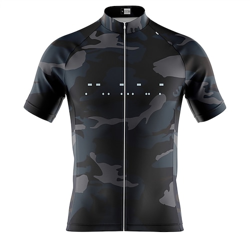 

21Grams Men's Cycling Jersey Short Sleeve Bike Top with 3 Rear Pockets Mountain Bike MTB Road Bike Cycling Breathable Quick Dry Moisture Wicking Reflective Strips Black Camo / Camouflage Polyester