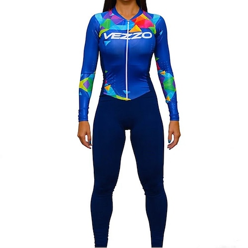 

Women's Cycling Jersey with Shorts Triathlon Tri Suit Long Sleeve Mountain Bike MTB Road Bike Cycling Black Blue Bike Clothing Suit Breathable Quick Dry Sweat wicking Polyester Sports Clothing Apparel