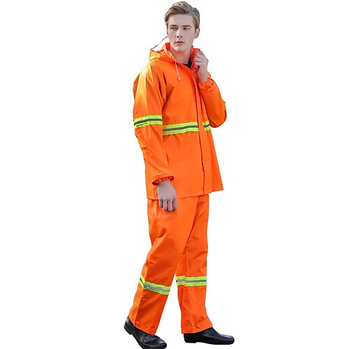 

Raincoat Double Layer Reflective Raincoat Rain Pants Suit Jacket & Trouser Unisex Outdoor Waterproof Anti-Storm Rain Gear Jacket for Men Waterproof Work, High Visibility Class Rainsuit & Pants