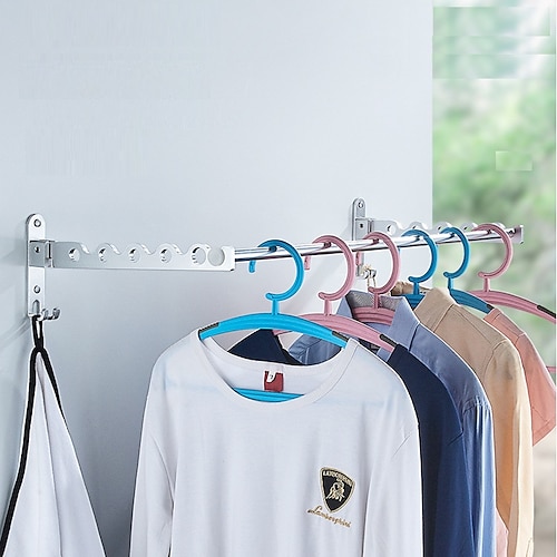 

Folding Clothes Hanger Foldable Wall Clothes Drying Racks Hangers Space Aluminum Clothes Hanger Organization Clothes Rack