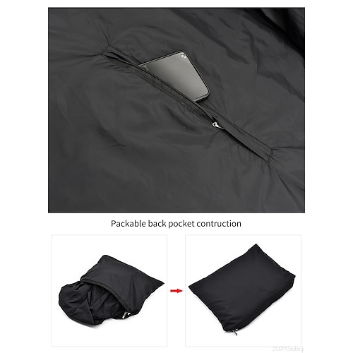  Wosawe, chaqueta de ciclismo para hombre, rompevientos, chaqueta de lluvia impermeable, chaquetas reflectantes para correr, chubasquero plegable con capucha para bicicleta, ligero, transpirable,