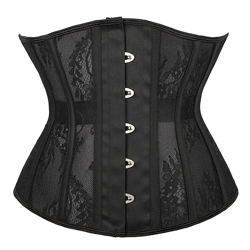 

Corset Women's Corsets Trachtenmieder Halloween Party Evening Running Oktoberfest Costume Black Country Bavarian Comfortable Hook Eye Lace Up Backless Tummy Control Lace Pure Color Spring Summer