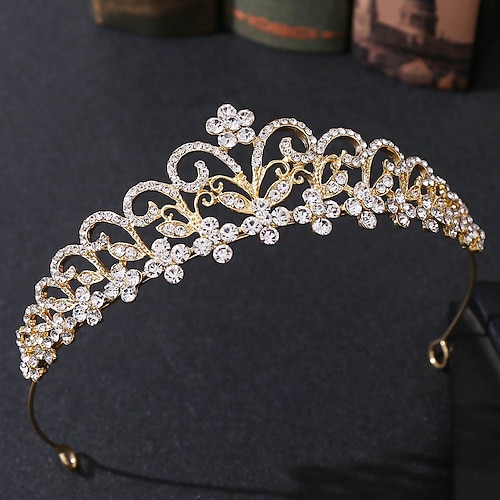 

Crown Tiaras Alloy Wedding Simple With Metal Headpiece Headwear