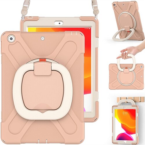

Tablet Case Cover For iPad 9/8/7 Case Shockproof Protective Boys Girls Silicone Case with Screen Protector Pencil Holder Pencil Cap Holder Shoulder Strap Handle Grip Stand for iPad 10.2 Inch 9th/8th/7th Gen Case