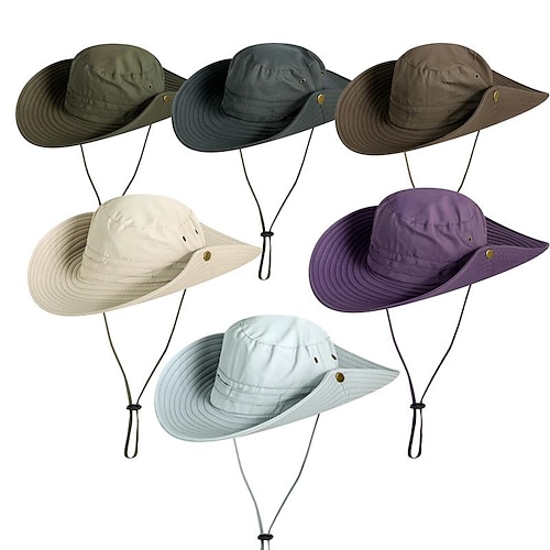 

Men's Women's Sun Hat Fishing Hat Hiking Hat Boonie hat Wide Brim Summer Outdoor UV Sun Protection Breathable Quick Dry Soft Hat Green Blue Purple for Fishing Climbing Beach / Lightweight
