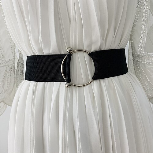 

Women's Unisex Corset Belt Polyester Buckle Free O-ring Casual Classic Party Daily Black