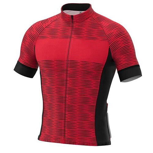 

21Grams Men's Cycling Jersey Short Sleeve Bike Top with 3 Rear Pockets Mountain Bike MTB Road Bike Cycling Breathable Quick Dry Moisture Wicking Reflective Strips Red Stripes Polyester Spandex Sports