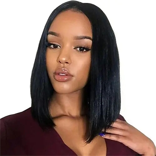 

Short Bob Wig for Women Straight 134 1 Lace Front Wig Human Hair Wigs Glueless Short Bob Wig Ombre Color Pre-Plucked Hairline