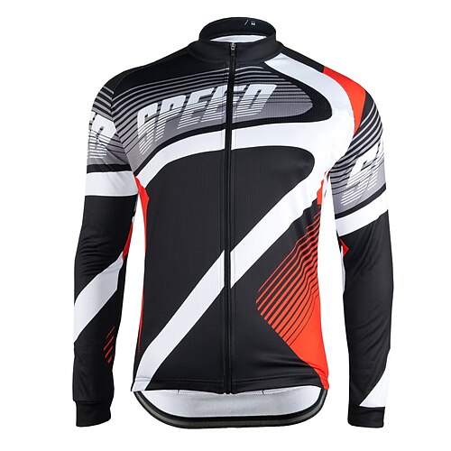 

21Grams Men's Cycling Jersey Long Sleeve Bike Top with 3 Rear Pockets Mountain Bike MTB Road Bike Cycling Breathable Quick Dry Moisture Wicking Reflective Strips Green Red Blue Polyester Spandex