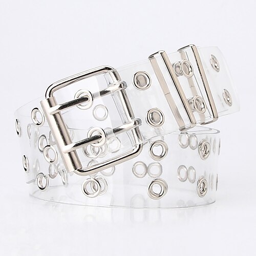 

Women's Unisex Clear Belt Plastic Prong Buckle Eyelet Casual Classic Party Daily Clear