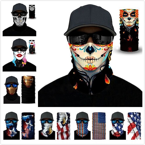 

Headwear Balaclava Neck Gaiter Neck Tube Skull Sunscreen Breathable Quick Dry Dust Proof Bike / Cycling Spandex Polyester Summer for Men's Women's Adults' Outdoor Exercise Cycling / Bike Graphic 10pcs