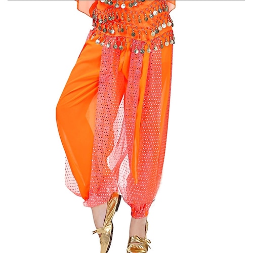 

Belly Dance Pants Paillette Women's Performance Dropped Chiffon