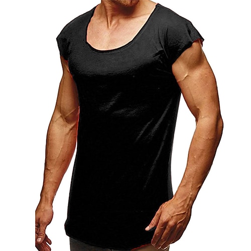 

Homens Camiseta Tecido Gola Redonda Casual Feriado Manga Curta Roupa Algodão Esportes Moda Leve Grande e Alto