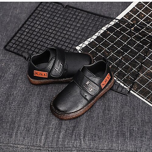 

Boys Flats Dress Shoes Children's Day PU School Shoes Big Kids(7years ) Daily Prom Black Brown Fall Spring