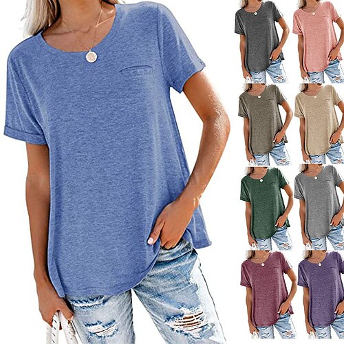 

Women's T shirt Hiking Tee shirt Top Outdoor Breathable Quick Dry Lightweight Sweat wicking Summer Grayish yellow Green Blue Fishing Climbing Beach