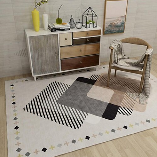 

Rectangle Rug Modern Abstract Mat Floor Carpet Boho Chic Medallion Distressed Non-Shedding Living Room Bedroom Dining Home Office Area Rug
