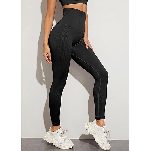 

Women's Tights Leggings Coffee Gray Black High Waist Casual / Sporty Athleisure Weekend Yoga Stretchy Ankle-Length Tummy Control Plain S M L / Skinny